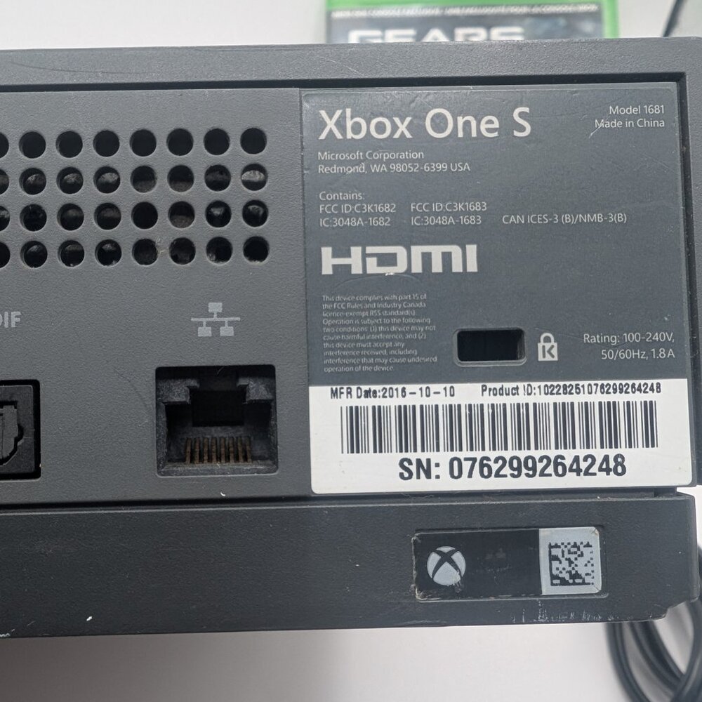 ** SOLD ** Xbox One S 500 GB - Model 1681 Console w/ Cord - Picture 11 of 15